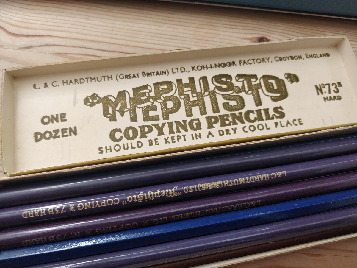 First, the box, and what I was actually looking for: Mephisto pencil boxes are *lovely* and come in all sorts of variations