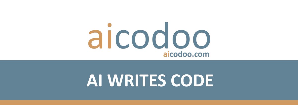 aicodoo's tweet photo. aicodoo: AI writes programming code.
Try it yourself: https://t.co/Wvunp3ujR5

#AI #ArtificailIntelligence  #ML #MachineLearning #MLonCode #MLoSC #ML4P https://t.co/MtsTbHBTaA