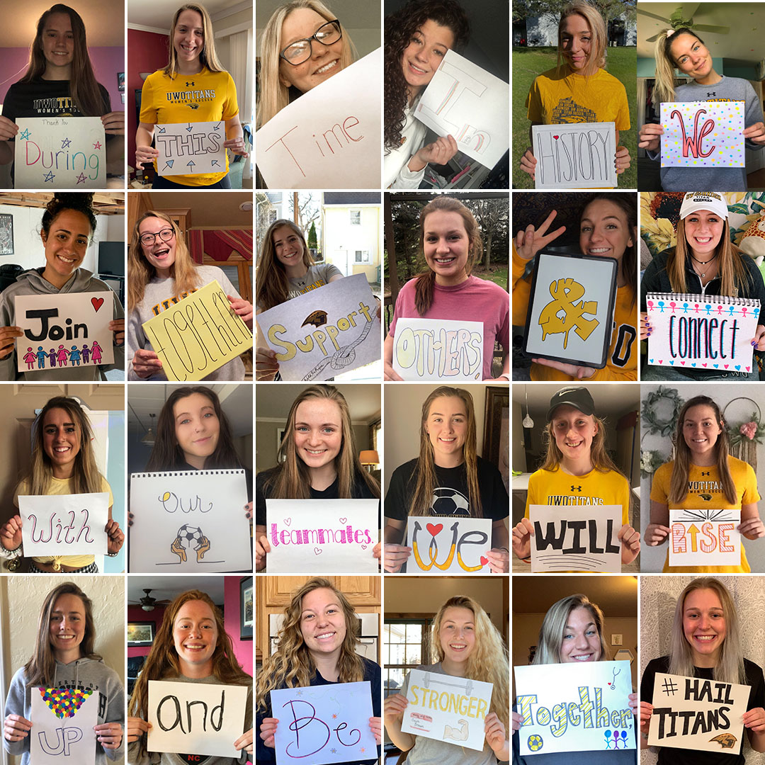 UWOWSoccer's tweet photo. Connecting with our teammates across the miles!  We will be stronger in the end!! #quarantine2020 https://t.co/Lere2KlsbL