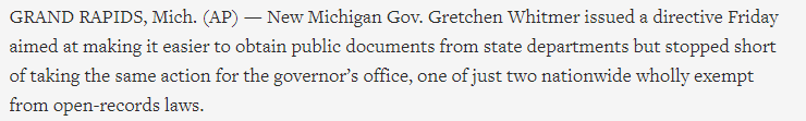 WOWTHIS IS A COVERUPSHE KNEWOne of just two governors in all of America exempt from FOIA