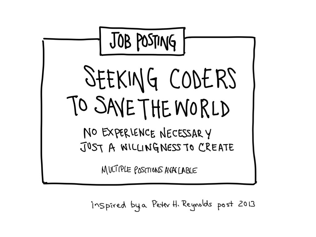 thompsok's tweet photo. Hint: you don’t need a computer to begin. Thanks for the inspiration @peterhreynolds
#everyonecancode #AppleEDUchat #remotelearning #designanapp https://t.co/Uycd63dkP9