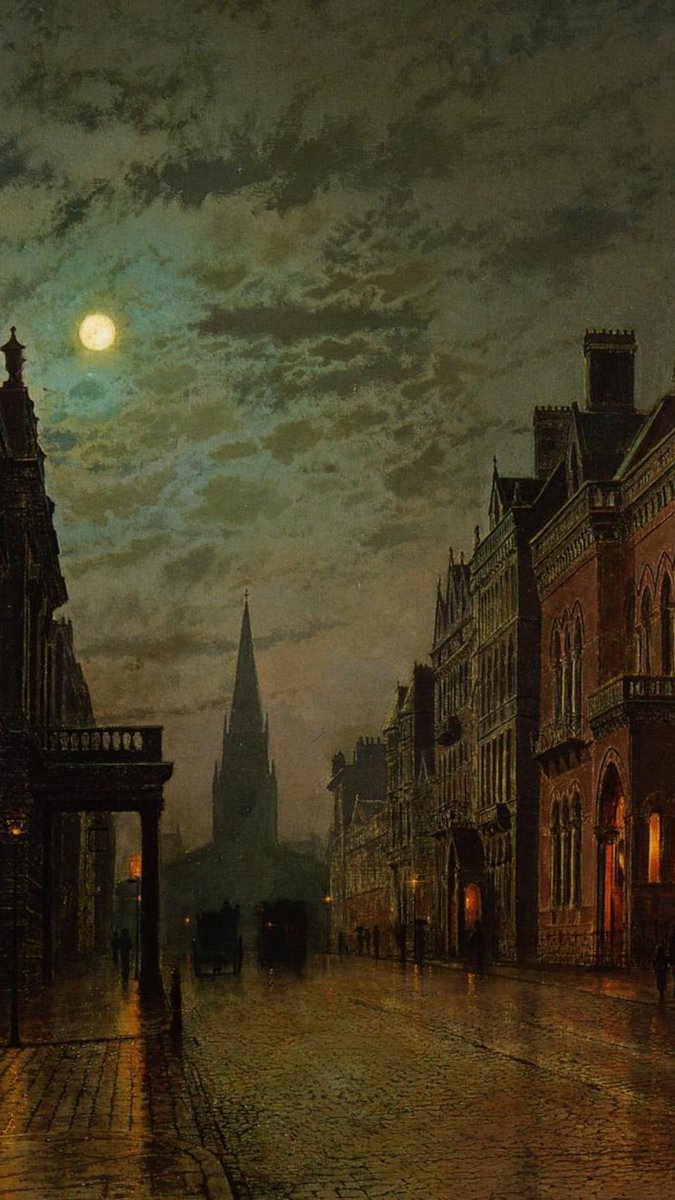 John Atkinson Grimshaw 1 — Stapleton Park near Pontefract Sun2 — Park Row, Leeds 3 — A Moonlit Lane4 — Blackman Street, London