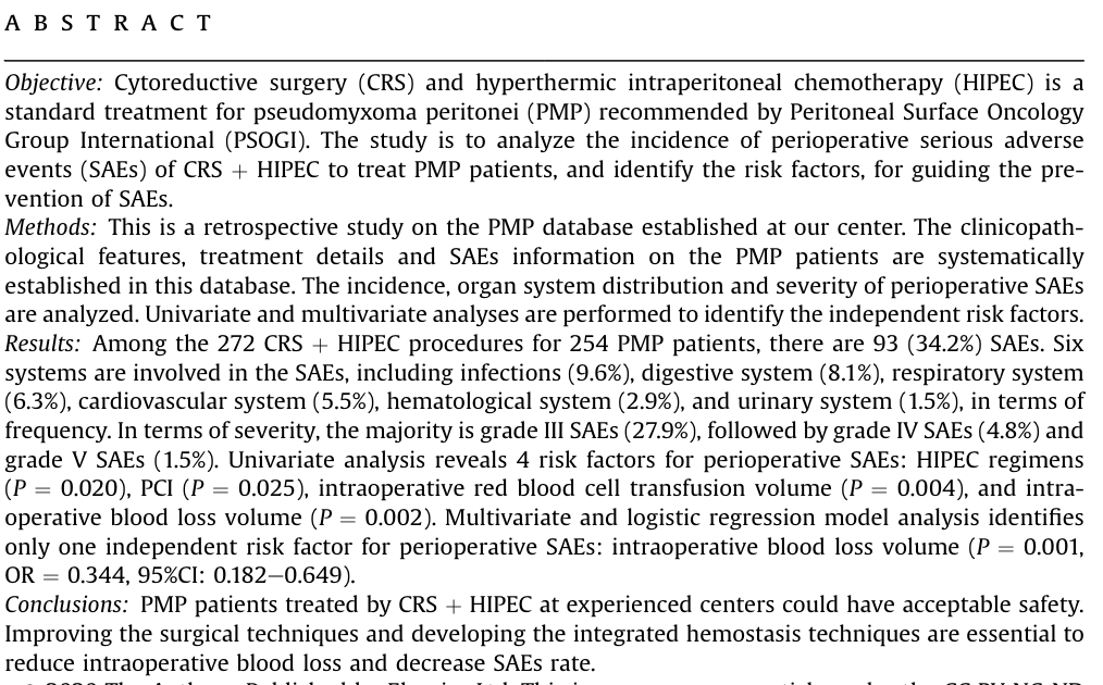 ejsotweets's tweet photo. 🔓OPEN ACESS🔓

Periop safety after CRS + HIPEC for PMP from appendiceal origin: Experience on 254 patients from a single 🇨🇳 center

https://t.co/SMul1GYaoH

@ESSOnews @SPeritoneum @DeliaCortesGuir @acpmpresearch @AGangiMD @D_JafariMD @PeritonealCaDoc @RupenShahMD @FabianJohnston https://t.co/wVtK6fG1cS