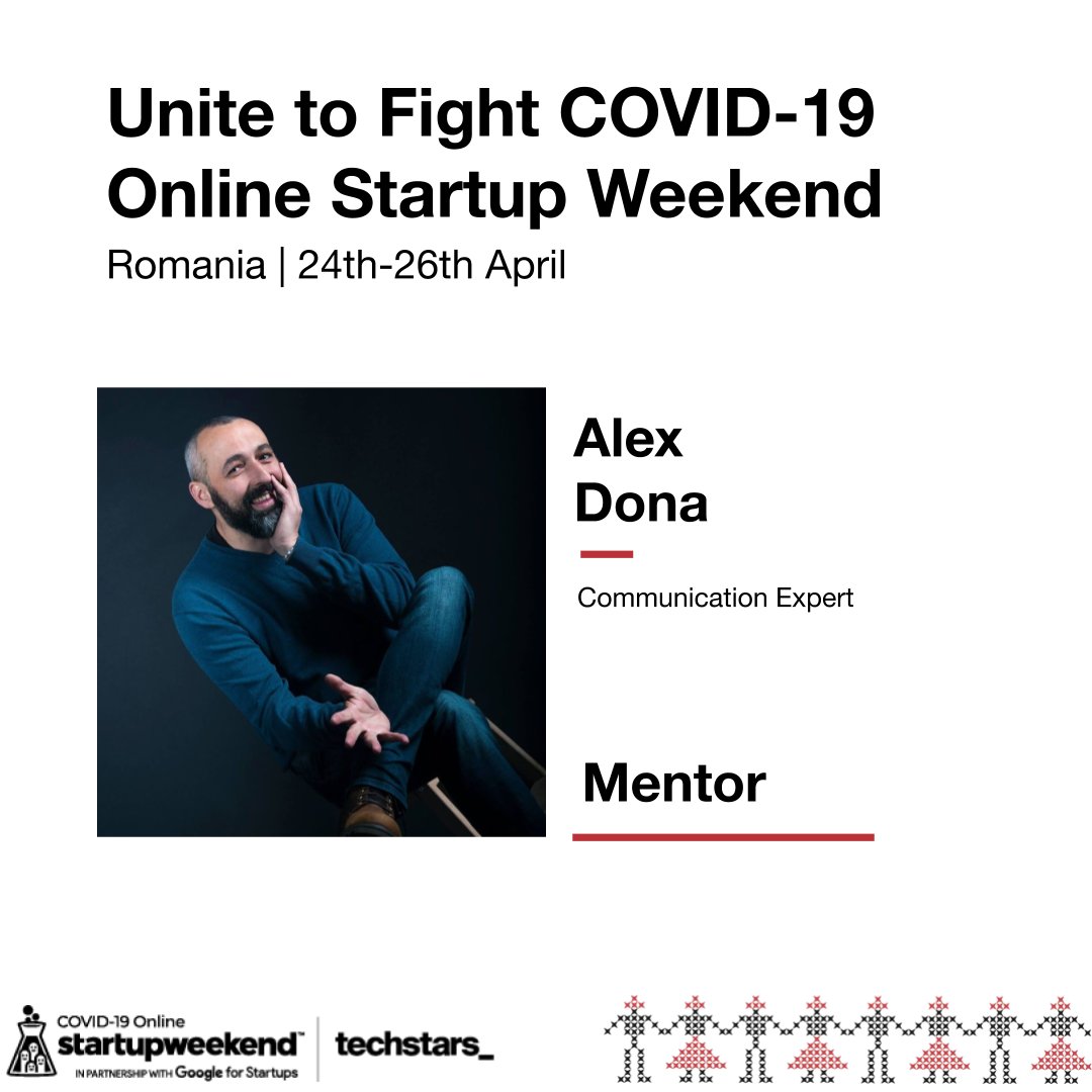 bucharest_sw's tweet photo. Specialist in cross-platform communication with experience in TV, radio, print and online. Strategist by nature but full of creative ideas, except when has to describe himself.:)

JOIN STARTUP WEEKEND HERE: https://t.co/5WW5waussm #Save2020 #SWRomania #COVID19StartupWeekend https://t.co/ULYCIxnlYt