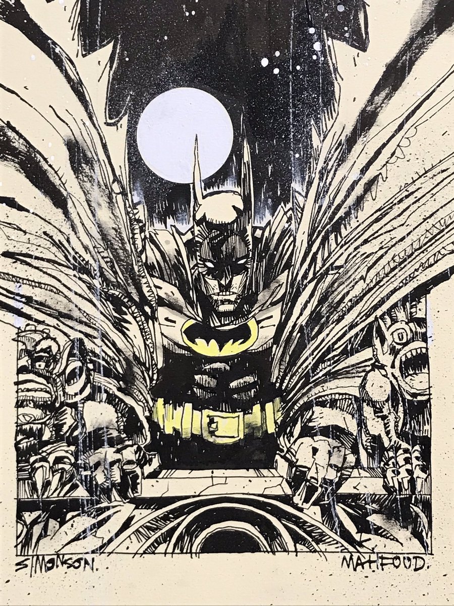 JimMahfood's tweet photo. Inking the grandmaster Walter Simonson. Video at https://t.co/nQ11JFQ1es
with the homies @inkpulp and @troy_nixey.
#inks #waltsimonson #batman #video #inking #inkpulpaudio #podcast #comics #comicbooks #collab #psychedelic #destruction #visualfunk #foodone #jimmahfood https://t.co/1k9j0oGN1S