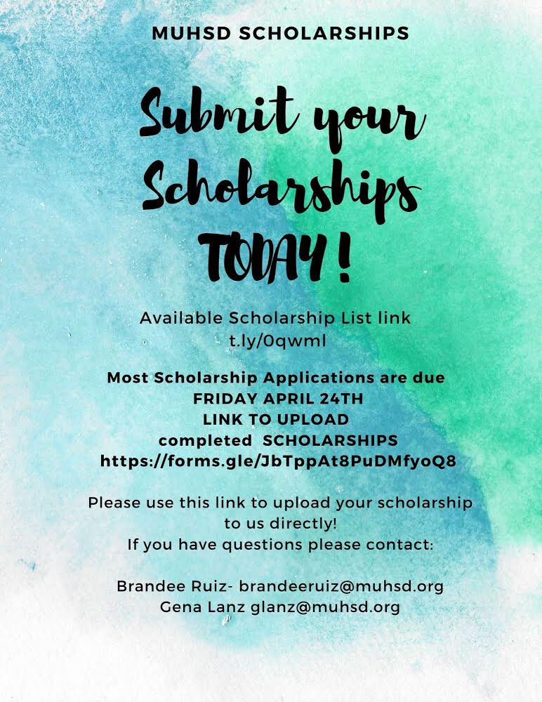 Remember seniors that most scholarships are due THIS Friday #FalconStrong