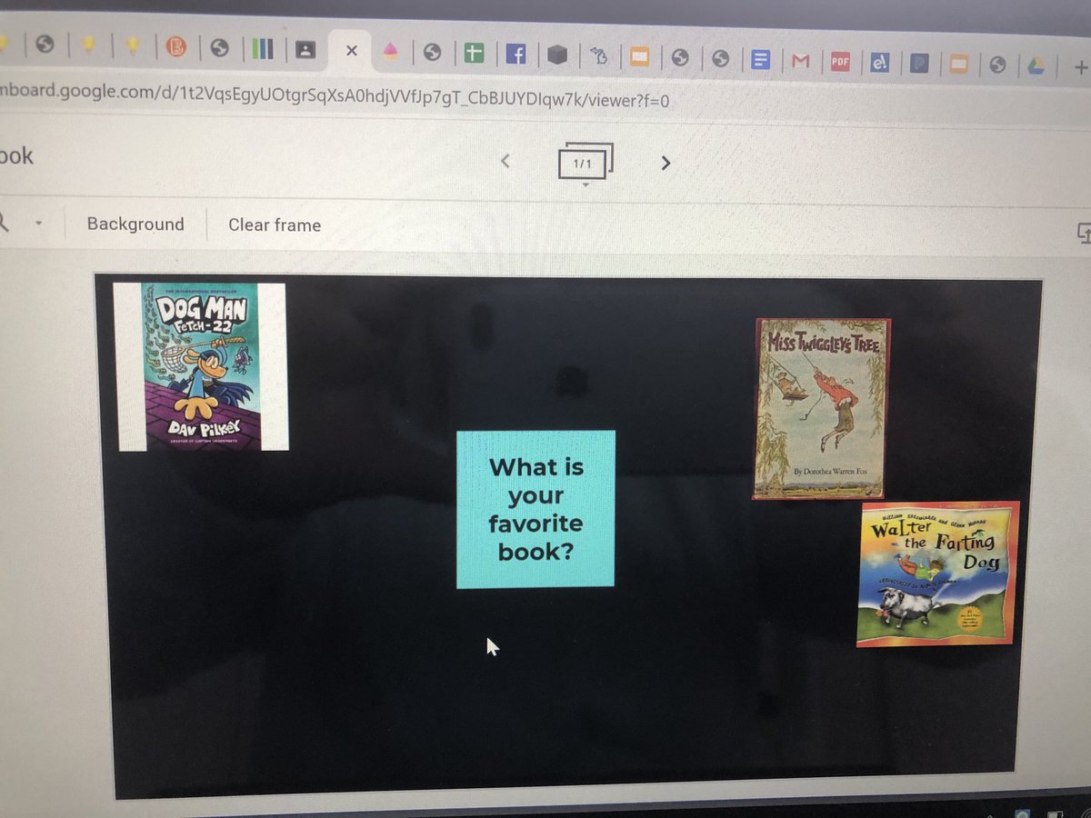 Using Jamboard to share our favorite books. #wbinthecloud #onlywb