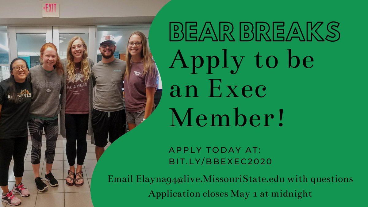 Remember to get those apps in if you want to be an Exec member or Trip leader for next year! This is a fun leadership opportunity where you can learn important skills while making a difference in your community! Apply today: bit.ly/BBtripleaders or bit.ly/BBexec2020