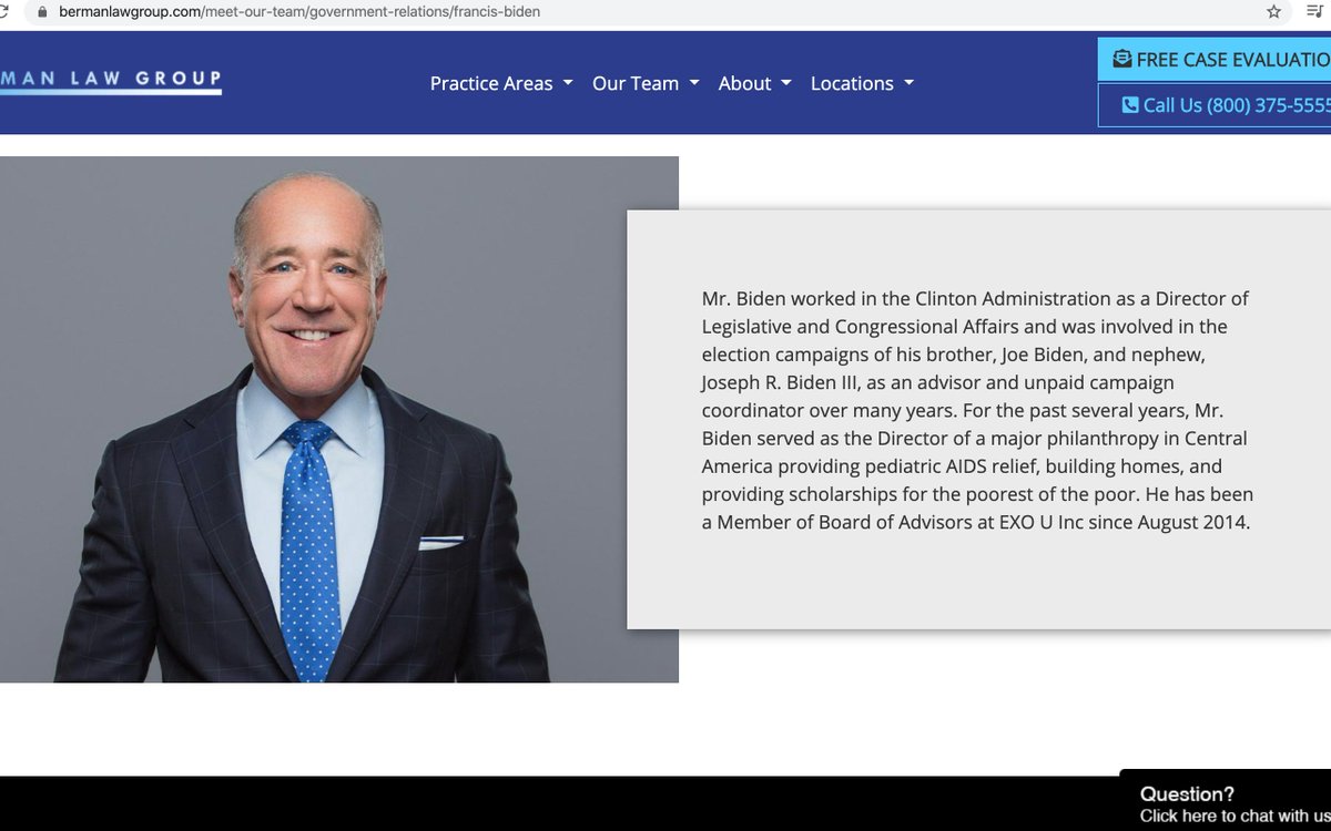 The management of the firm consists of Joe Biden's brother , Francis Biden, who is a not a qualified attorney, his role in the firm is unknown. The subject case is led by Jeremy Atlers, another non-practicing attorney who also serves as the firm's chief strategist.