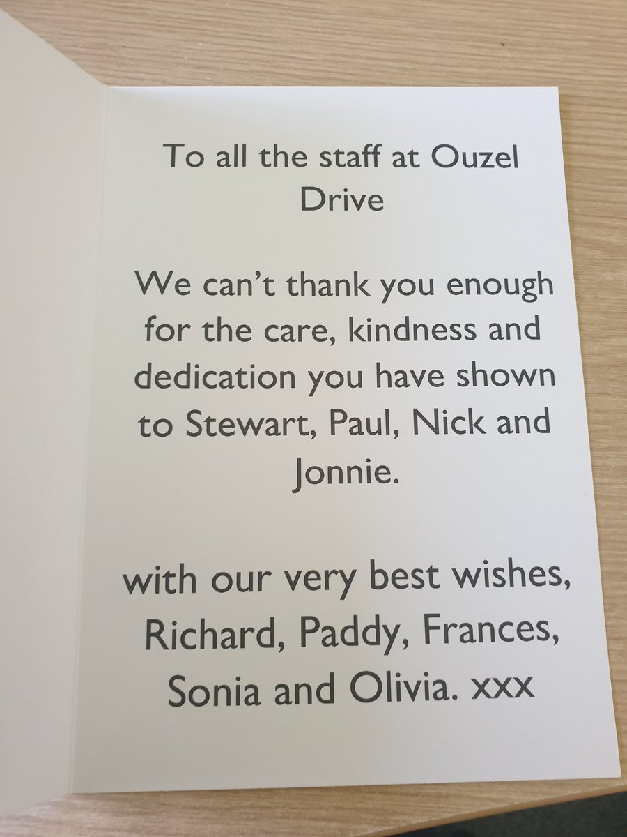 Our teams always work hard to ensure everyone we support is kept safe and well, even more so during #CoronaCrisisuk. So imagaine the surprise and delight of our #Bradford team when they received this from the families of those being supported. 😀