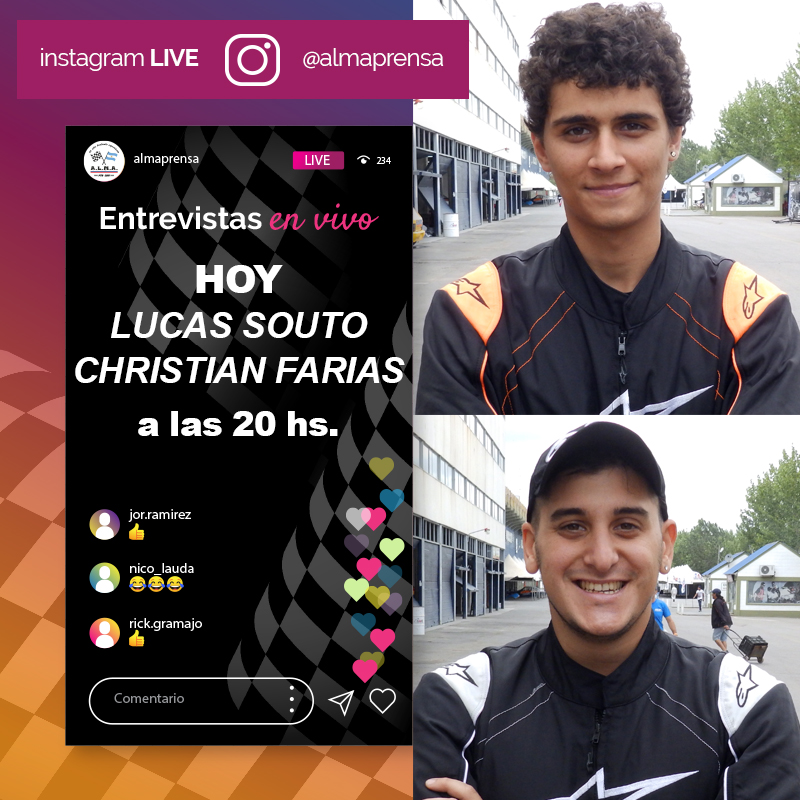 ALMAPRENSA's tweet photo. Hoy a las 20 hs. nota en vivo con Lucas Souto y Christian Farias Seguinos en nuestra cuenta oficial de Instagram ALMA Prensa. No se lo pierdan! #InstagramLive  #NotasEnVivo #QuedateEnCasa #YoMeQuedoEnCasa  #TC1100 #Promocional #ALMA @LuqasCap @kilyfarias https://t.co/D73U1FYoCt