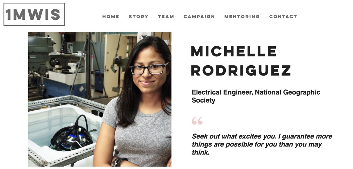 THREAD 21/51Meet Michelle Rodriguez - an electrical engineer who creates specialized camera & exploration systems for the Exploration Technology Lab at National Geographic. She's also worked in the space industry - what can't she do?!  http://www.1mwis.com/profiles/michelle-rodriguez