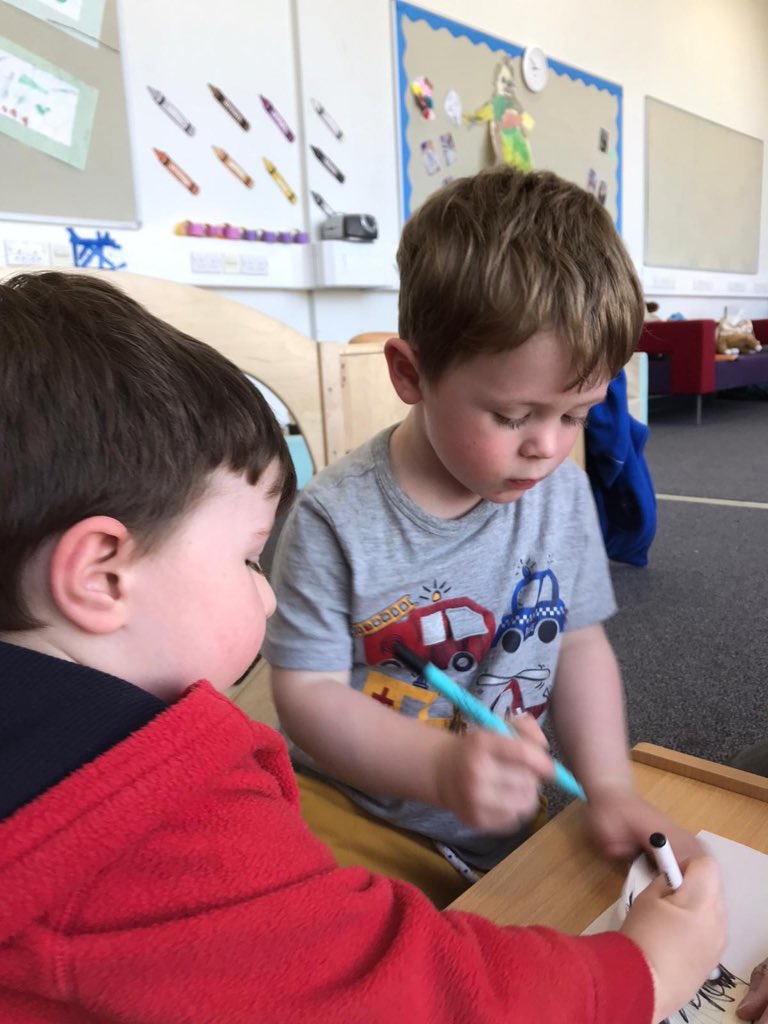 Doing a sticky tricky job!! <a href="/busy_bee_st_amb/">StAmbroseBusyBeeNursery</a> 🐝🐝