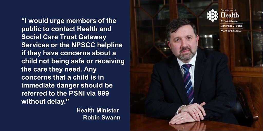 healthdpt's tweet photo. If you have concerns about a child not being safe or receiving the care they need you should contact the Health and Social Care Trust Gateway Services or the NPSCC helpline. #COVID19

https://t.co/t5jqNlL76w https://t.co/ls7eCqFe7R