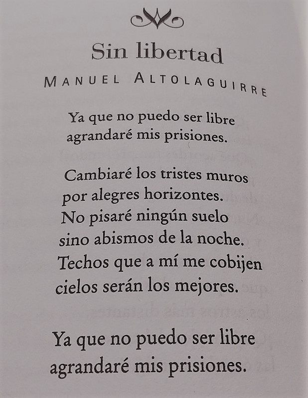 literlandweb1's tweet photo. Gracias, Manuel Altolaguirre: "Ya que no puedo ser libre agrandaré mis prisiones". https://t.co/JfYNQH0YwN