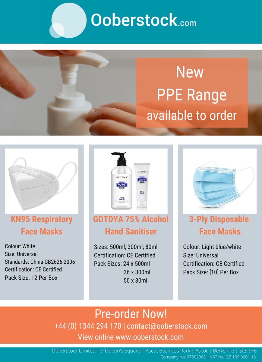Ooberstock's tweet photo. Here at Oobertsock we're offering PPE at competitive prices to help stop the spread of COVID-19. Help by protecting yourself and others during these times we find ourselves in. Please contact us via email Contact@ooberstock.com or visit our website. #PPE #PPEshortage  #COVID19 https://t.co/y3QLoHYmzN