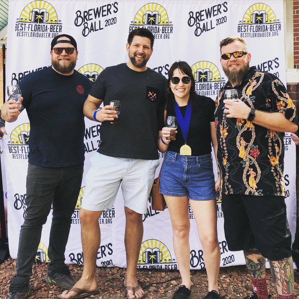 This week we will be sharing the positive side of 2020.  Here is the team in March, where we took home a Gold Medal for our Park Hopper Pilsner at @bestfloridabeer during @tampabaybeerweek. #StayingPositive #2020stillhasachance