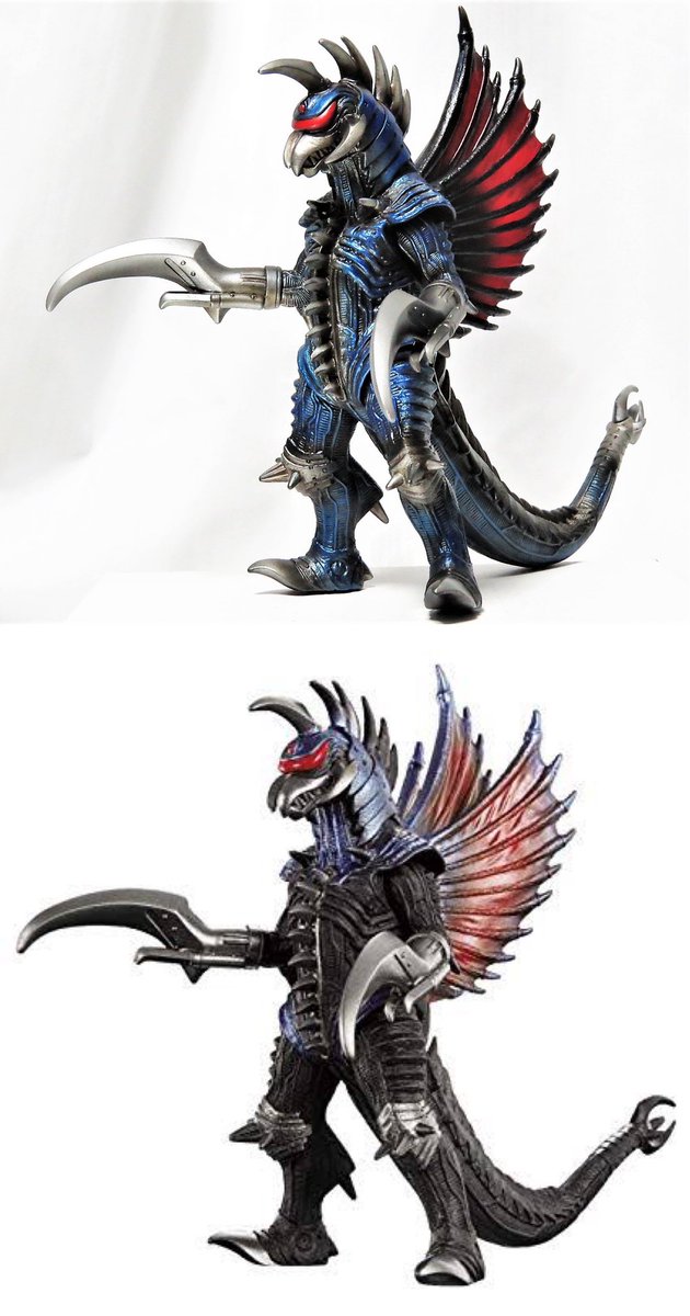 ムービーモンスター ガイガン リペイント完成。 2枚目が素体との比較