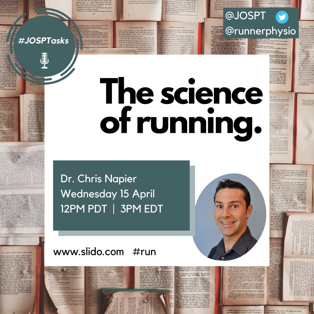 Awesome 1st 4 weeks of #JOSPTAsks clinical gems with <a href="/JOSPT/">JOSPT Community</a> and <a href="/clare_ardern/">Clare Ardern</a> 

Wk 1️⃣: ACL RTS with <a href="/doclsmack/">Dr. Lynn Snyder-Mackler</a> 
Wk 2️⃣: Pelvic health with <a href="/SarahHaagPT/">Sarah Haag</a> 
Wk 3️⃣: Shoulder pain with <a href="/LoriMichener/">Lori Michener</a> 
Wk 4️⃣: Running science with <a href="/runnerphysio/">Chris Napier PT, PhD</a> <a href="/Blazey85/">Paul Blazey</a> 

Links below...