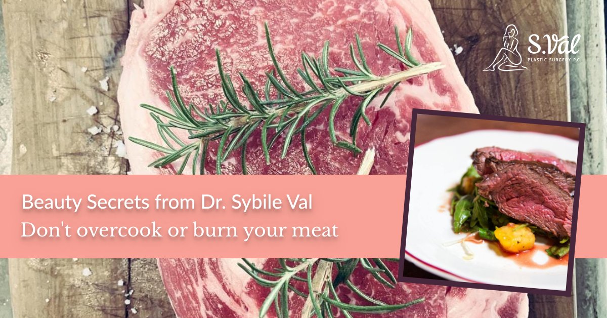 DrSybileVal's tweet photo. Tuesday Tip: Don’t overcook or burn your meat. Problems occur when meat is overcooked or burnt. This can lead to the formation of harmful compounds that raise your risk of cancer. https://t.co/eIaw2s1VWz https://t.co/7aGBV6OwKr