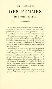 2)On se souviendra des textes de Condorcet, de la Déclaration des droits de la femmes d'Olympe de Gouges contre la fermeture des urnes aux femmes