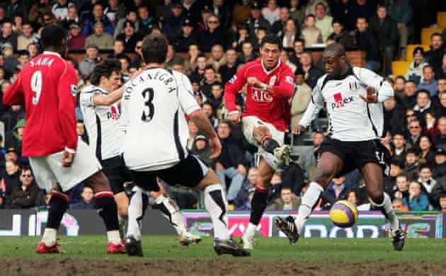 2006/0724th February 2007Ronaldo scored a stunning solo goal at Fulham, just one of many crucial strikes that help United to their first league title since 2002-03.