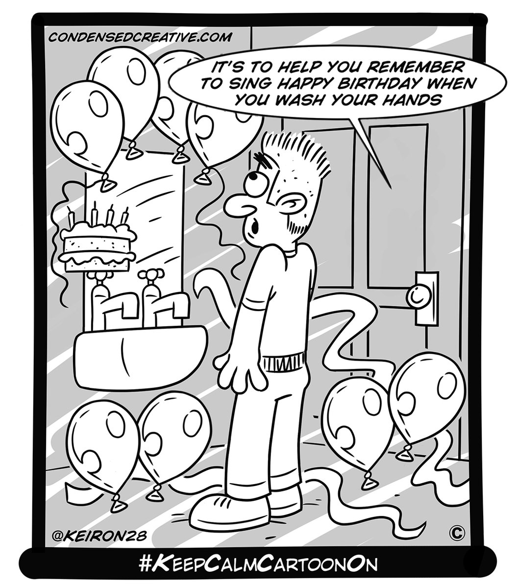 We hope The Queen is sticking to advice and singing Happy Birthday when washing her hands, just like this gentleman in the latest of our #KeepCalmCartoonOn campaign to keep the nation smiling.

#coronavirus #keepsafe #cartoons #HappyBirthdayYourMajesty

Condensed Creative