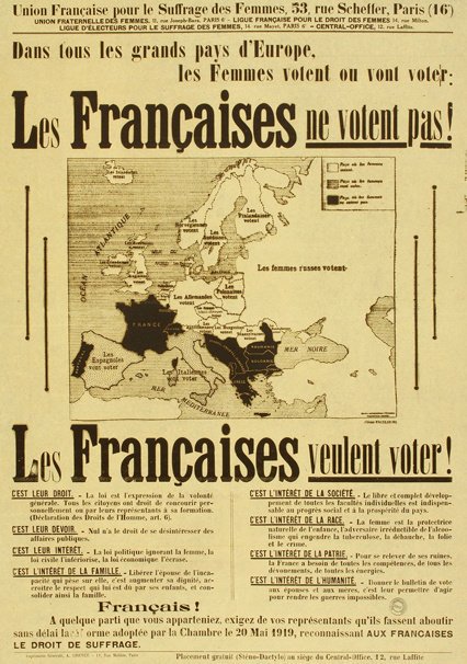 10) Des déceptions de l’après 1ère Guerre Mondiale, qd les pays européens donnaient le droit de vote aux femmes, mais PAS la France!!!!!