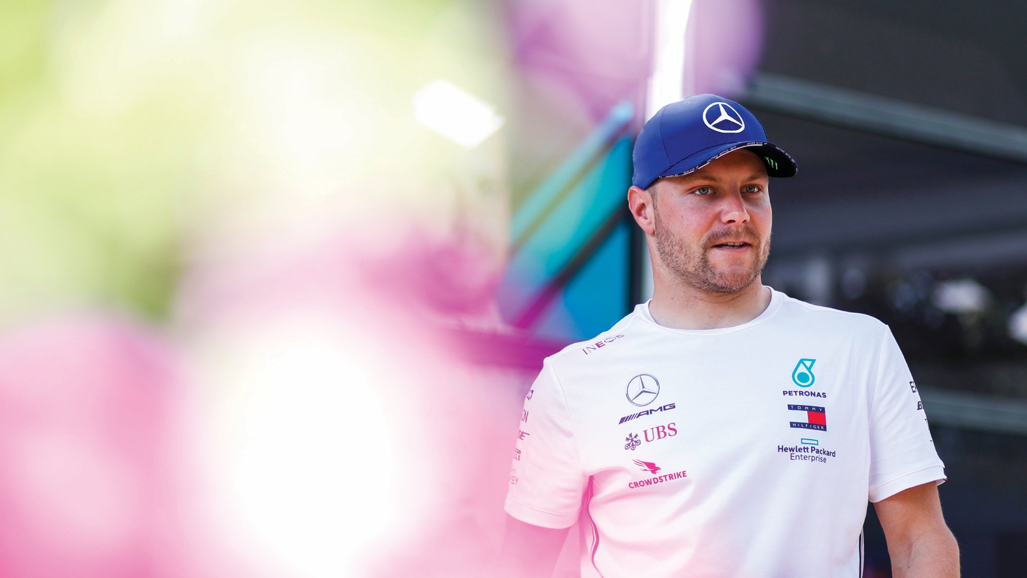 mercedes f1 pink hat