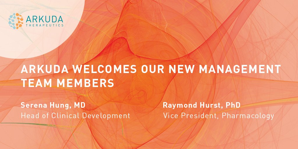 ArkudaTx's tweet photo. We're excited to welcome two #biotech industry veterans to the Arkuda management team. Serena Hung joins as Head of Clinical Development, and Ray Hurst as Vice President of Pharmacology, to advance our compounds to treat FTD-GRN to the clinic. #endFTD https://t.co/1HNPGyaQ8i https://t.co/bXKkLBvAcV
