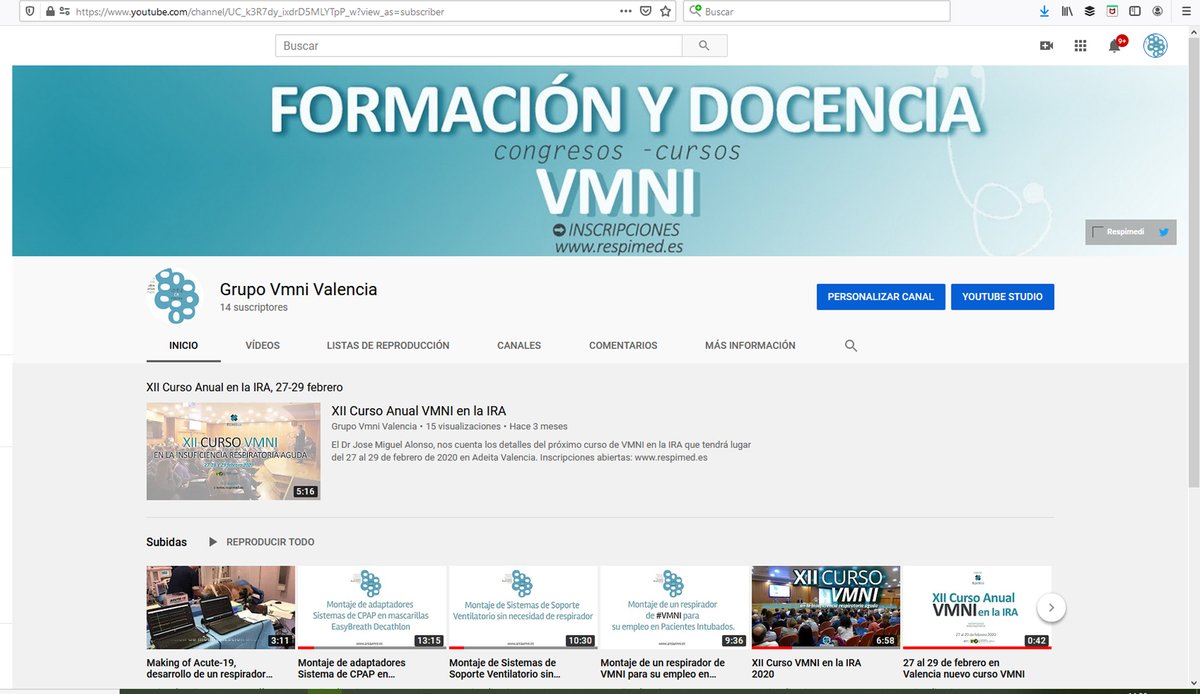 📣 SUSCRÍBETE A NUESTRO CANAL DE YOUTUBE📣

Vmni-cr Grupo tiene canal de youtube. Allí puedes encontrar todos  nuestros proyectos, nuestros últimos videos para el tratamiento ventilatorio de pacientes con #covid19.

👉 youtube.com/channel/UC_k3R…

💪 ¡¡¡SUSCRÍBTE YA MISMO!!!💪