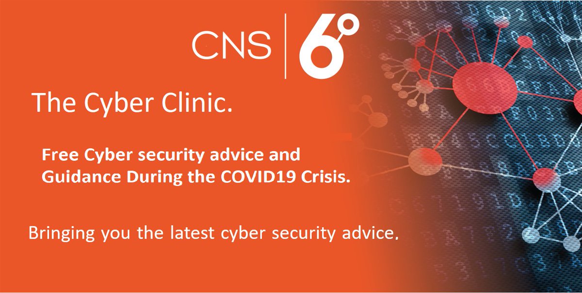 CNS_Security's tweet photo. CYBER CLINIC #Webinars: #Cyber vs #Corona - Returning From 'The Wild'. In this week's session our #CISO @paulrosecns  will take a deeper delve into cyber hygiene &amp; remote working practices that should form part or your return strategy. https://t.co/iXM26Nt8qp
#cybersecurity https://t.co/spzoRbZl9A