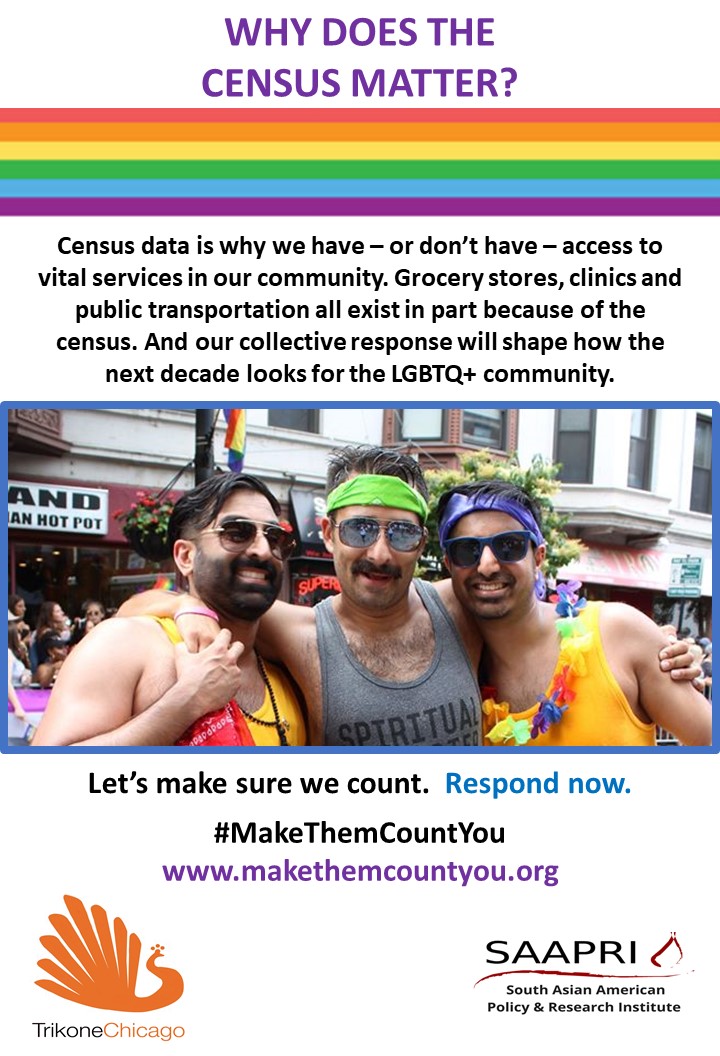 SAAPRIChicago's tweet photo. The Census builds America and the census count should look like America. If weβre all counted, we can shape the next 10 years together.
https://t.co/wnBayJB8eT
#QueerPeopleCount #2020Census #CantEraseUs #AAPI2020 #IlCountMeIn2020 @trikonechicago @NQAPIA @YWCAChicago @MyForefront https://t.co/N0x5J3Reuc