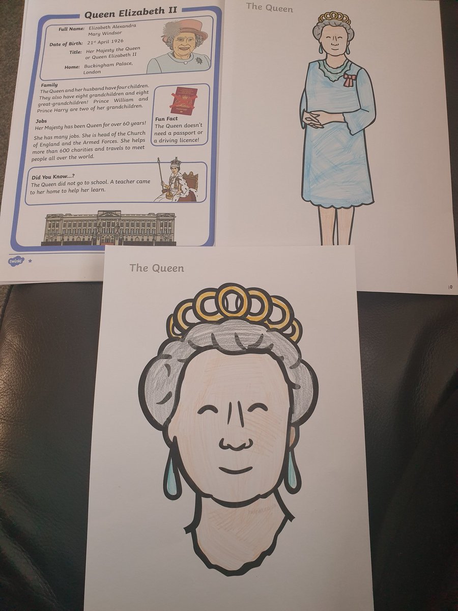 BeckyMc10's tweet photo. Isla has been learning about Queen Elizabeth today and would like to wish her majesty a big happy birthday - 94 today! 🥳🎂#royalfamily #QueensBirthday #year2homelearning https://t.co/yvz0FGlACp