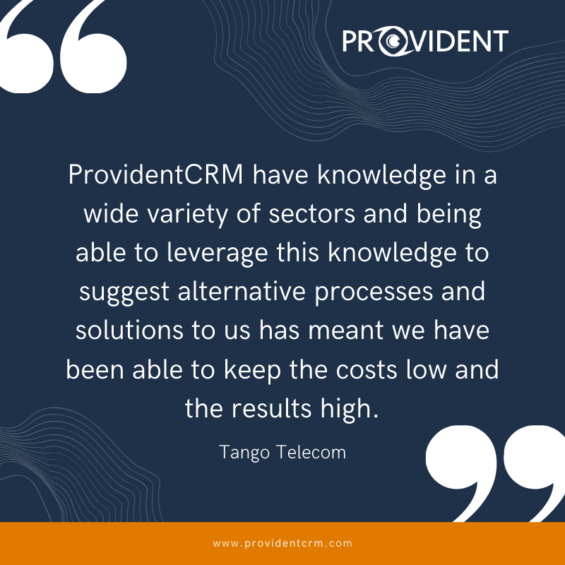 providentcrm's tweet photo. Are you having similar issues in your company?
Learn how Provident CRM helped @TANGOTELECOM from having no #CRMsystem in place to a central repository for all #sales data. It has been "revolutionary to the #business". Download Now: https://t.co/XRoMudWrBs https://t.co/SluXlkpbS9