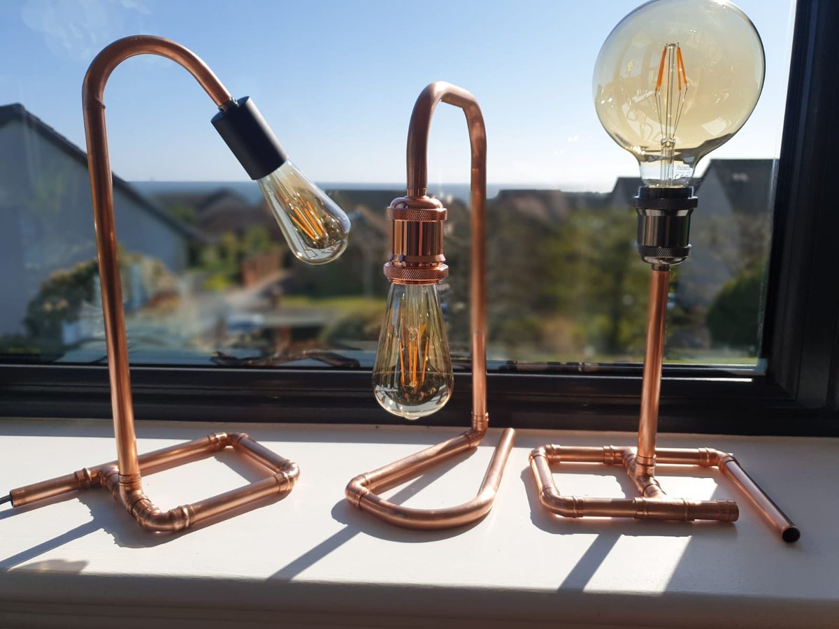 amberhutchisonx's tweet image. My dad is a self employed plumber who can’t work through the pandemic due to health reasons. He’s been using his plumbing supplies to start a handmade lamp business! So beautiful and so proud! Plz RT💗💡