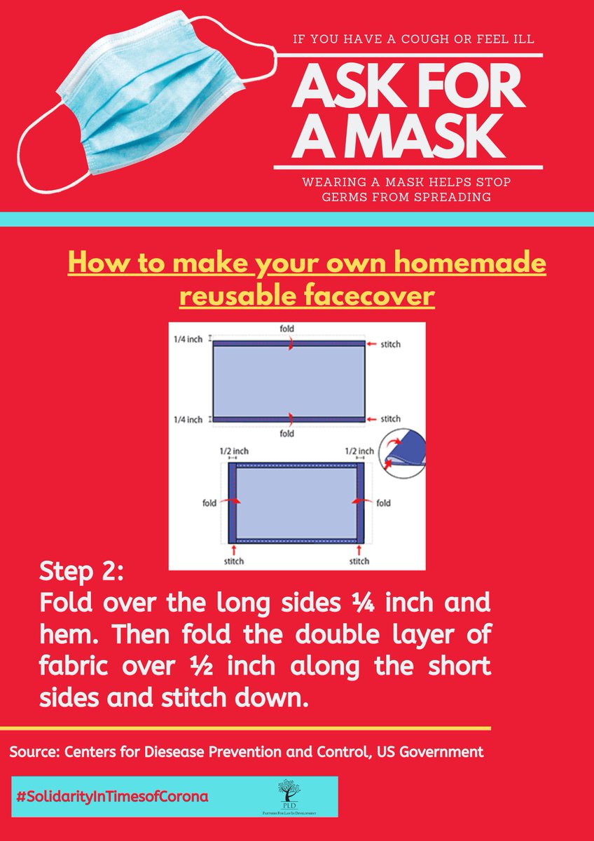 PLD will share information around social justice to call for greater awareness and action in the fight against  #COVIDー19 . #SolidarityinTimesofCoronaMake your own  #facecover /  #mask.  #Step2Share this thread.