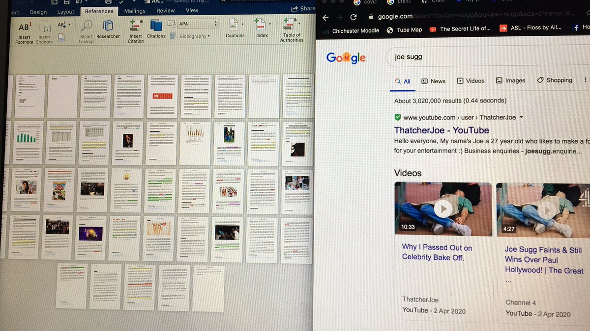 millicentd99's tweet photo. When you try to find a reference to @Joe_Sugg for your dissertation and his Bake Off passing out episode is the first thing you see on Google! #sugglife #poorSuggy #thirdyearstuggles https://t.co/WLTD7XeAuF