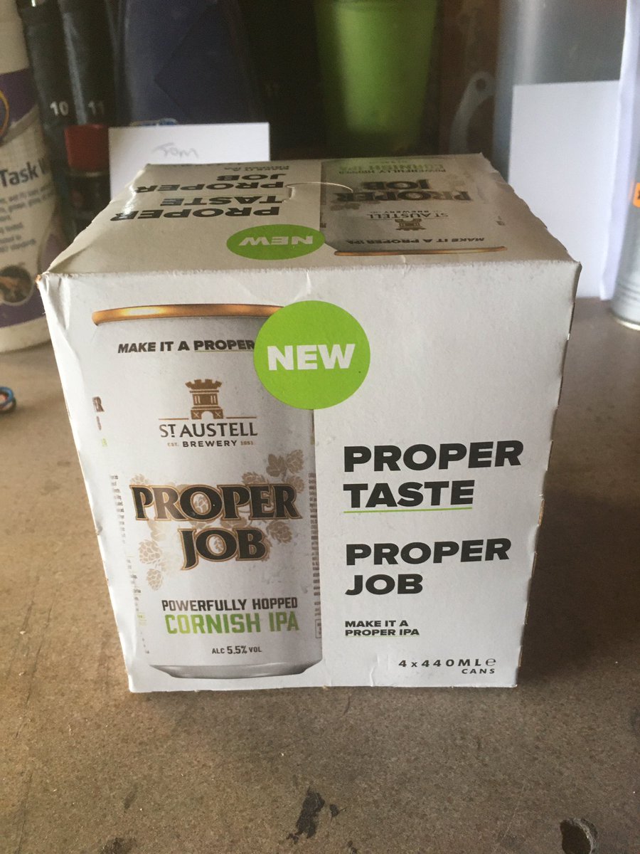 TomRaikes15's tweet photo. Available soon at your nearest Tesco’s 👍🍺 also available at @StAustellBrew online shop 440ml cans of fresh crisp proper job get your soon 👍#properjob #propercans #properjobambassador https://t.co/l7Iglyt6qS