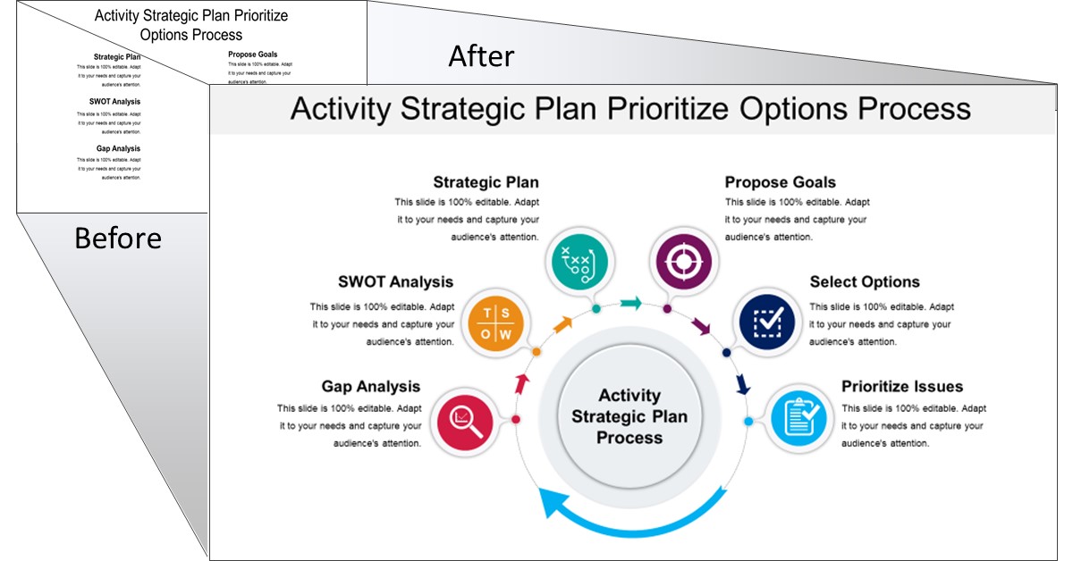 Slideteam_net's tweet photo. Formulate a #strategic #plan for #business #growth and development using this #activity strategic plan prioritize options #process #PPT template. The strategic planning PPT #slide will help you prioritize the major issues.  https://t.co/5zQp2Im4fk
#PPTTemplate #PowerPointSlides https://t.co/UHza65RspL