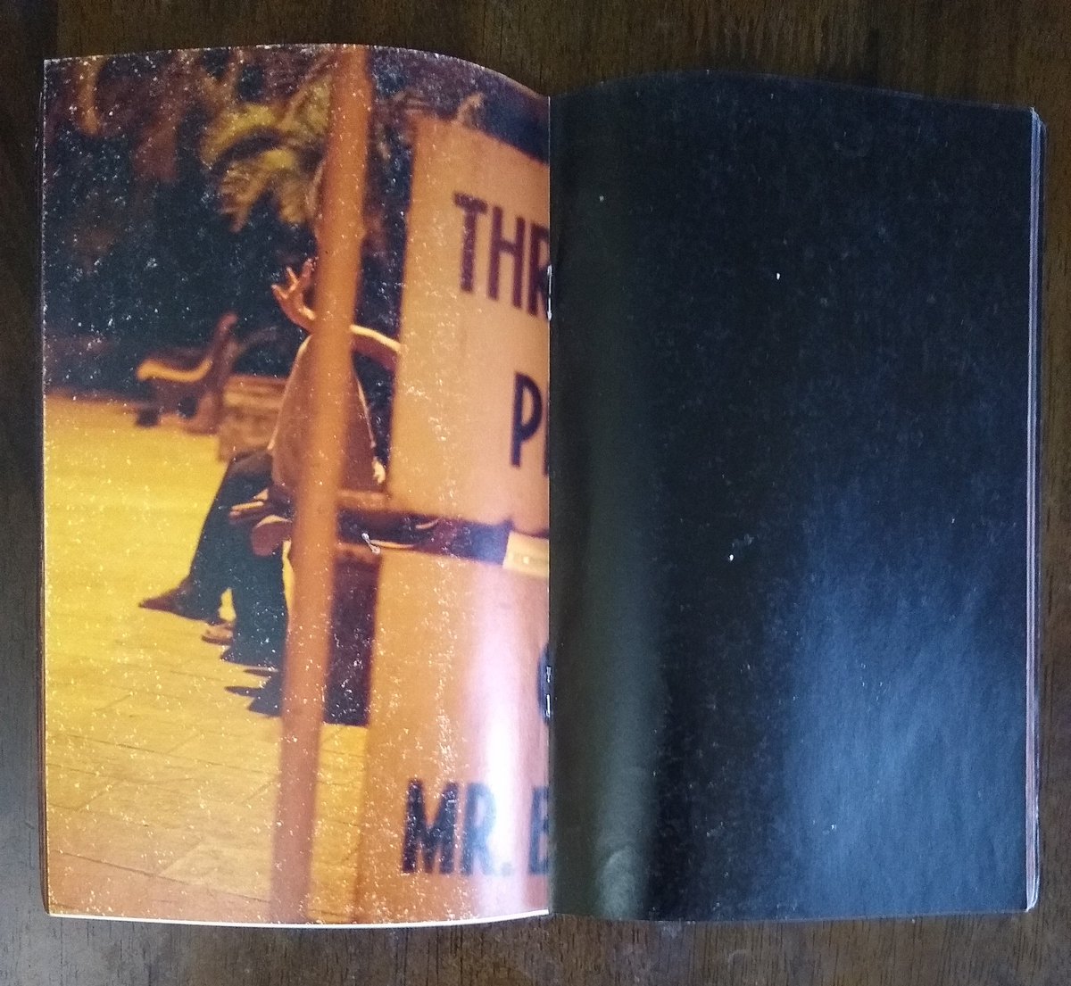 I love everything about it, even the odd format - square images printed full-bleed and across the gutter - and it's influenced my work quite a bit, as you can see from the photobook dummy I've been working on for a while now.