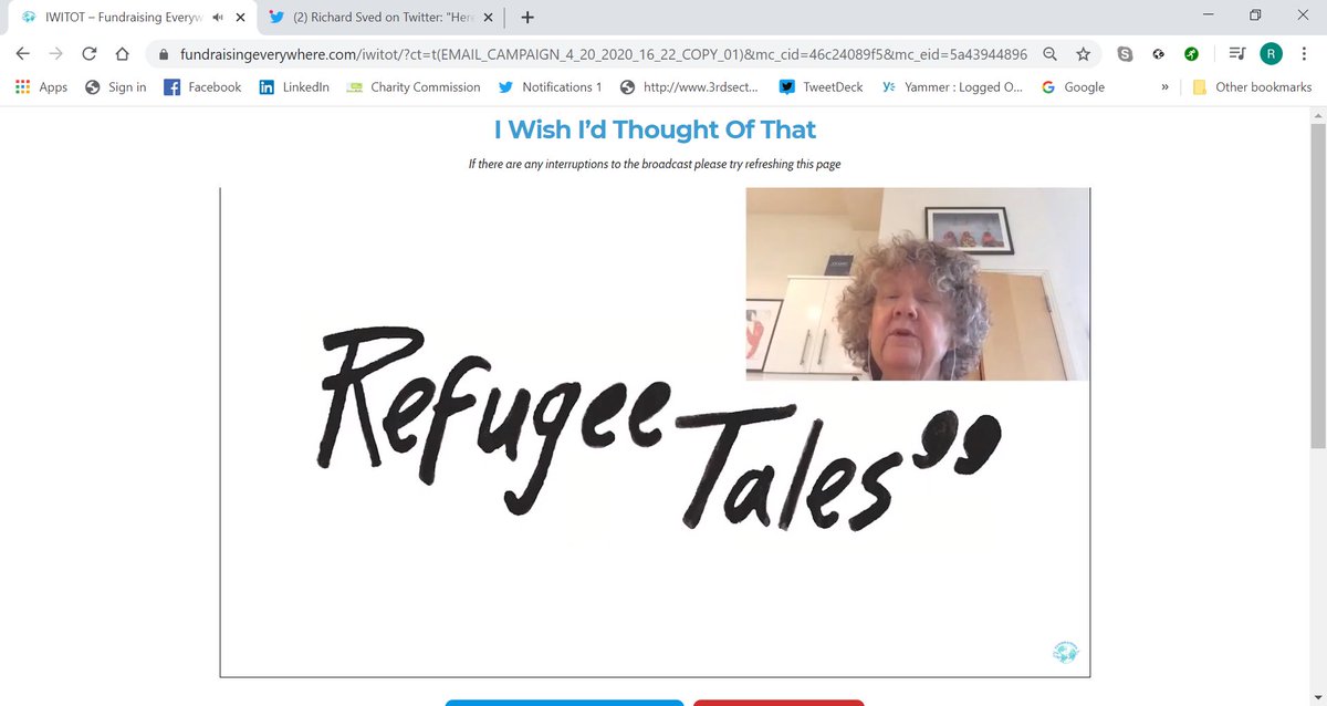 Now it's  @steinlyndall - a true fundraising giant - talking about Refugee Tales. #IWITOT