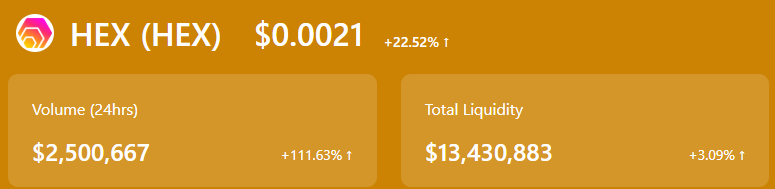 HEX.com 40% APY & 3866x price in 558 days!⬣🚀🌘 tweet media