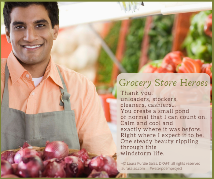 LauraPSalas's tweet photo. Day 21: Grocery Store Heroes (#NationalPoetryMonth2020) #waterpoemproject #npm #kidlit #poetry #STEM #picturebook @laurashovan @janetwongauthor @charlesbridge @kroger @target @HyVee @Publix @wholefoods https://t.co/KW8o1NLHqx https://t.co/iGOr02Vsax