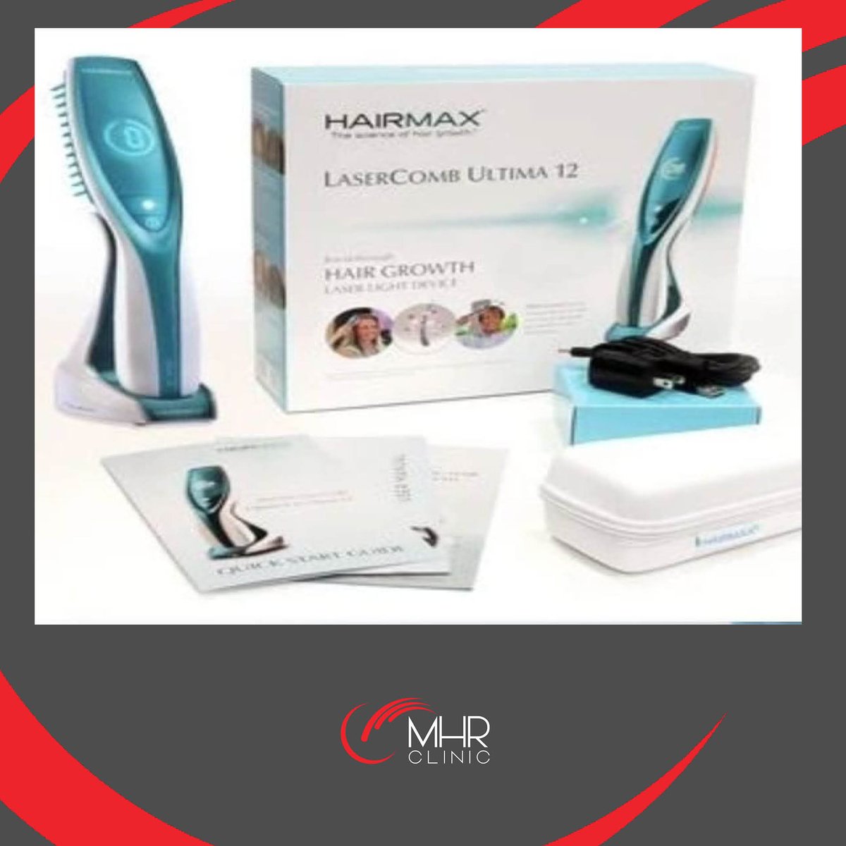 MHRClinicUK's tweet photo. Our #lasertherapy comb boosts #hair health, growth and density. The #LaserComb Ultima 12 delivers selected light photons onto the scalp. They increase blood circulation, protein production and keratin content. The result is a fuller head of hair - https://t.co/fCgVPl877g. https://t.co/4SmHECQIRV
