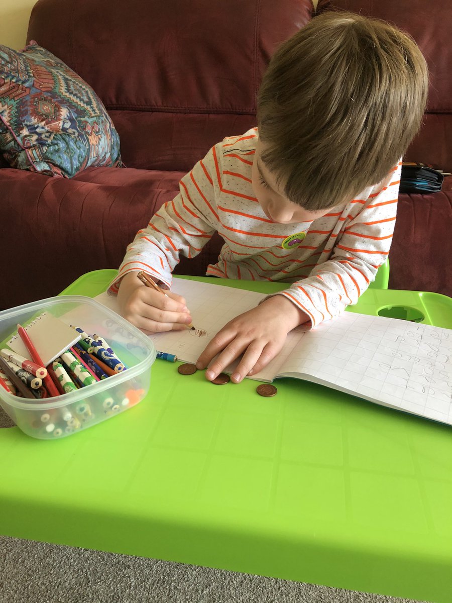 Eleonore36's tweet photo. @ShotleyBPrimary #ShotleyBridgeReception A. enjoying  looking at pennies, sums and showing his playdo sheep and lambs to his new puppy https://t.co/jICEqybJfP