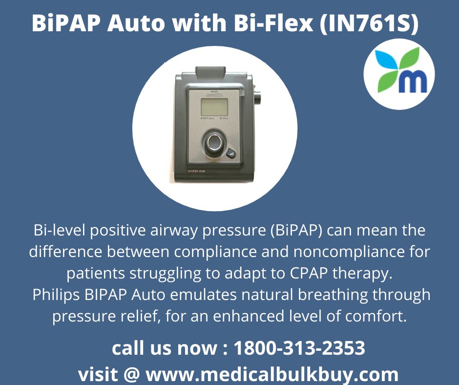 medicalbulkbuy's tweet image. Medicalbulkbuy presents BiPAP Auto with Bi-Flex (IN761S)
.Bi-level positive airway pressure (BiPAP) can mean the difference between compliance and noncompliance for patients struggling to adapt to CPAP therapy. 
#bipap #autobipap #bipapmachine