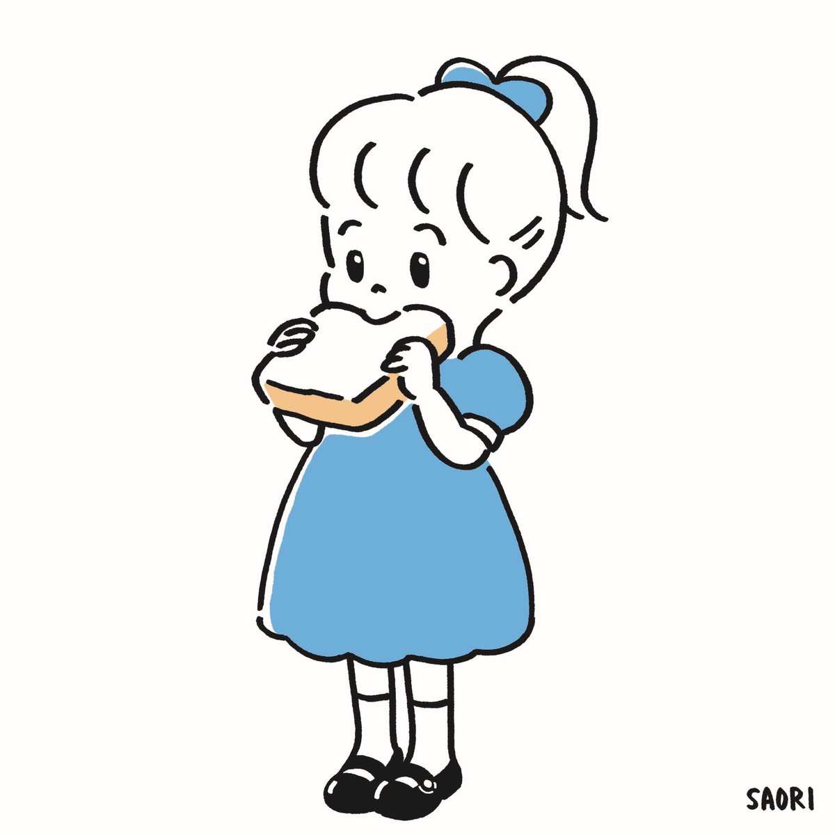 いじまさおり ヤマザキパンの女の子が食べてるパン いつも美味しそうと思う Artwork Illustration Illust イラスト おえかき パン 女の子