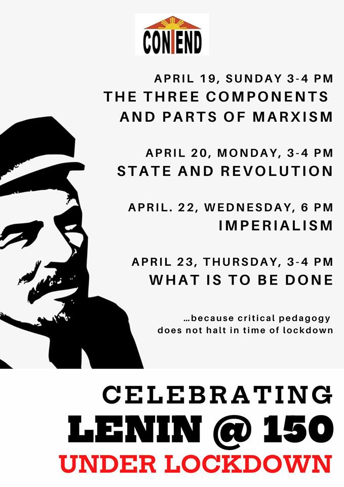 ContendUP's tweet image. LET’S PUT LENIN’S REVOLUTIONARY IDEAS TO WORK UNDER THE GREAT LOCK DOWN AS WE PREPARE FOR THE EVE OF REVOLUTION IN THE FACE OF LOOMING GLOBAL ECONOMIC DEPRESSION Statement of Congress of Teachers/Educators for Nationalism and… contendup.wordpress.com/2020/04/21/let…