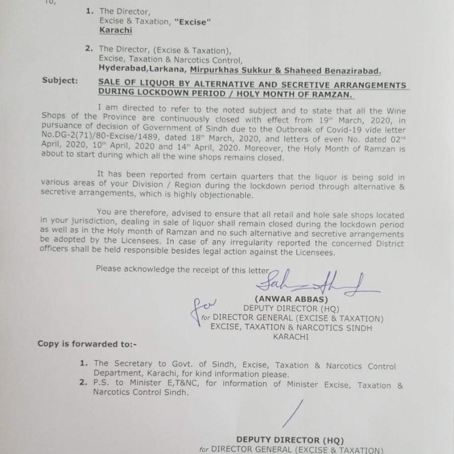 publictag's tweet photo. Sindh Government decides to close all wine shops till Holy Month of Ramadan. https://t.co/sZN7idWzVa